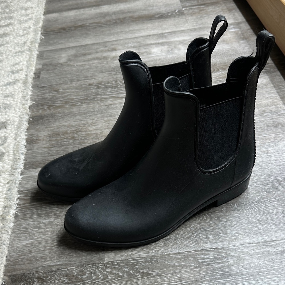 J. Crew Factory Black Ankle Rain Boots